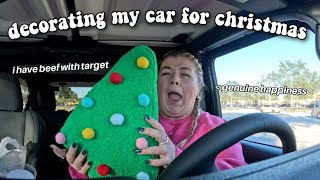 DECORATING MY CAR FOR CHRISTMAS target haul preparing for a roadtrip amp more vlogmas day 19 [upl. by Rhoads131]