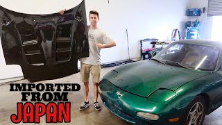 RX7 RE Amemiya AD9 Hood Install [upl. by Cordie]