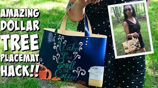 Make A Tote Bag Using just TWO DOLLAR TREE PLACEMATS dollar tree hack 🌟GENIUS🌟 [upl. by Torrell]