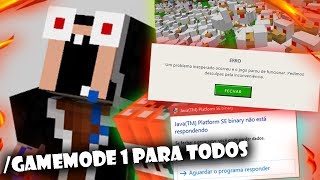 DEI GAMEMODE 1 PARA TODOS DO SERVIDOR E MEU MINECRAFT ATÉ CRASHOU [upl. by Hillinck]