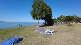 walking on the beach in Zamárdi  Balaton 2022  Hungary 4k Ultra HD 60fps [upl. by Aikahs941]