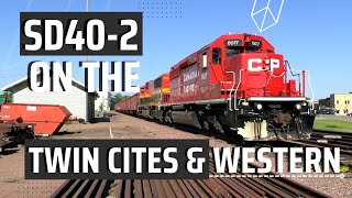 SD402 on The Twin Cities and Western Jointed Rail  other trains [upl. by Martreb]