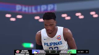 NBA 2K24 Gilas Pilipinas vs Brazil 2024 FIBA Olympic Qualifying Tournament  2K [upl. by Joeann]