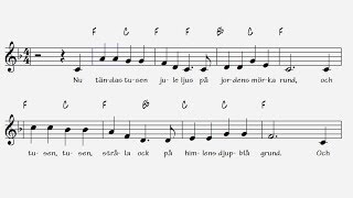 Nu tändas tusen juleljus  Music sheet Karaoke [upl. by Marlane]