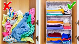 23 Smart Ways to Store Your Things  Clothes Folding Hacks And Organizing Ideas For Your Home [upl. by Annairb]