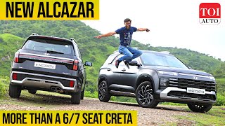 New Hyundai Alcazar Review Pros amp Cons explained  TOI Auto [upl. by Mairem]