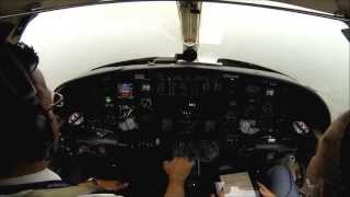 Citation V  ILS approach in heavy rain  Cockpit view [upl. by Bjork]