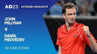 John Millman v Daniil Medvedev Extended Highlights  Australian Open 2023 Second Round [upl. by Rednave]