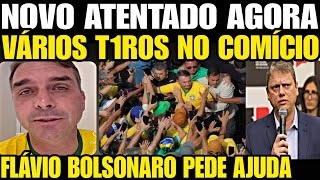 Urgente NOVO ATENTADO AGORA VÁRIOS T1R0S NO COMÍCIO FLÁVIO BOLSONARO ACABA DE PEDIR AJUDA EM V [upl. by Geirk371]