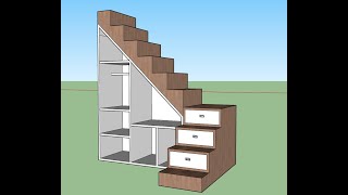 Under Stairs Cupboard Design Ideas  wardrobe design ideas  wardrobe design  sketchup design [upl. by Haida178]