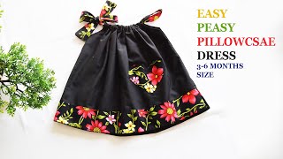 PILLOWCASE DRESS FOR BABIES in 15 minutes BEGINNERS SEWING PROJECT WITH DIY APPLIQUE DESIGN [upl. by Knarf]