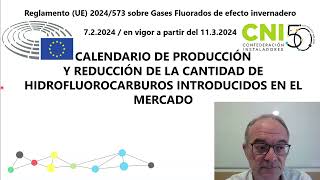 Reglamento Europeo de GF 2024 VIDEO 11  Calendario de producción y reducción de HFC en el mercado [upl. by Unhsiv]