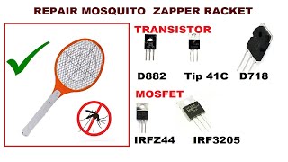 How To Repair Mosquito Zapper Racket  Mosquito Bat Repair Transistor MOSFET Testing With Details [upl. by Ytsirhc]