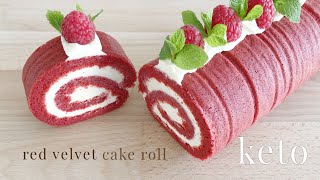 Keto Red Velvet Roll Cake [upl. by Aryhs]