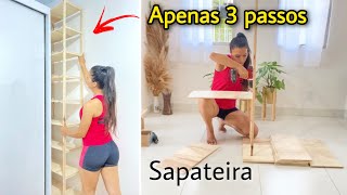 DIY  SAPATEIRA COM APENAS 3 PASSOS  MÓVEL DE MADEIRA [upl. by Levram]