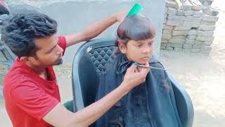 Girl hair cutting  model with boy  fashion hair cutting [upl. by Noreht]