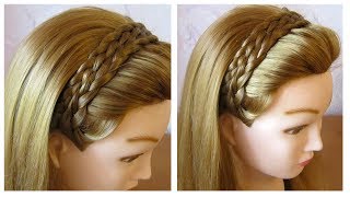 Tuto coiffure simple et rapide 🌸 Tresse serretête cheveux longmi long 🌸 facile à faire [upl. by Ellac]