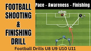 Football Shooting amp Finishing drill  IMPROVE FINISHING u8 u9 u10 u11 soccer drills awareness Fun [upl. by Angadresma]