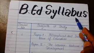 Bed Full Syllabus  Complete Bed Syllabus [upl. by Gniy]