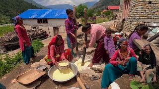 Rich Culture of Rural Nepali Mountain Village Cooking Traditions and Community Festivities [upl. by Karlin]