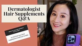 Best Hair Supplements for Hair Loss According to A Dermatologist  Dr Jenny Liu [upl. by Bottali]