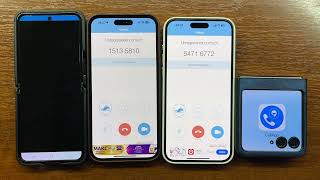 Samsung Z Flip 5 vs iPhone 15 PM  Moto Razr 40 Ultra vs iPhone 14 PM SkyPhone Incoming Call [upl. by Eneleahs]