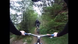 Afan Argoed mountain biking MTB The Wall zigzag trail high speed HD high definition GoPro [upl. by Ainiger]