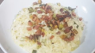 RISOTTO ZUCCHINE STRACCHINO E PANCETTA CROCCANTE  FoodVlogger [upl. by Allcot331]