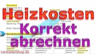 Heizkostenabrechnung korrekt erstellen gemäß HeizKV  BGHUrteil Vermietershopde [upl. by Eyram]