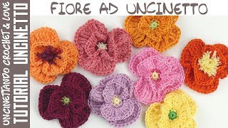 Tutorial Fiore 1 ad Uncinetto sub eng y esp [upl. by Bernadina810]