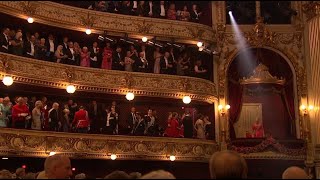 Queen Margrethe II of Denmark  50 years on the throne  Golden jubilee at the Royal Danish Theatre [upl. by Lletnahc]