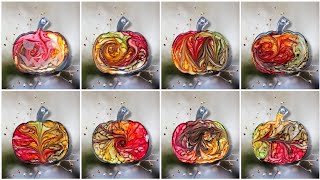 655 DEEN Mini Kürbisse mit WolkenEffekt 🎃✨️ Alcohol Inks 🎃✨️ Resin 🎃✨️ [upl. by Borchers]