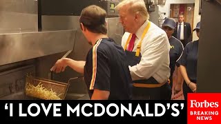 BREAKING NEWS Trump Works The Fries At Pennsylvania McDonalds—And Accuses Kamala Harris Of Lying [upl. by Archer]