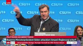 LIVE Politischer Aschermittwoch der CSU mit Markus Söder [upl. by Namsu]