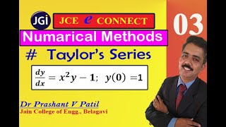 Numerical method solution using Taylors Series to dydx x2y1  18mat31  Dr Prashant Patil [upl. by Kolk]