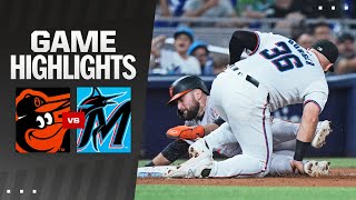 Orioles vs Marlins Game Highlights 72324  MLB Highlights [upl. by Rennoc533]