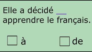 A1A2  French Grammar Test  À vs DE  French prepositions  10 Questions [upl. by Alih]