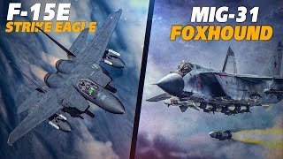 F15E Strike Eagle Vs 2 Mig31 Foxhound  INTERCEPT  Preview  Digital Combat Simulator  DCS [upl. by Reichel]