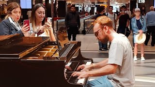 BOHEMIAN RHAPSODY Piano Performance at Rome Airport Passengers are shocked 😮 [upl. by Moira175]