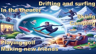 Drifting Surfing In The Theater Skiing Camping Playing Golf Making New Friendsenglishlearning [upl. by Eihcir]