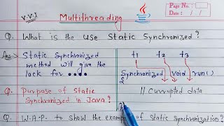 static synchronization in java multithreading  fix synchronized problems in java [upl. by Cecilia]