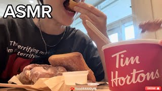 🇨🇦 Eating at Tim Hortons After Decades ‼️ ASMR  MUKBANG [upl. by Tawney]