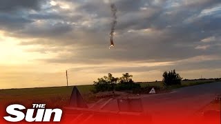 Russian fighter jet shot down midair near Kherson Ukrainian [upl. by Einoj]