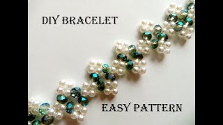 Beading tutorial diy elegant bracelet 😍 [upl. by Ellahcim]