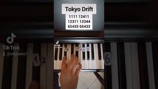 Tokyo Drift piano tutorial [upl. by Arracahs]