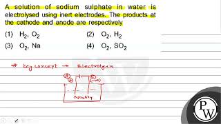 A solution of sodium sulphate in water is electrolysed using inert electrodes The products at t [upl. by Isawk]