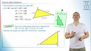 Hoe bereken je met Pythagoras de schuine zijdehypothenysa havovwo 2  WiskundeAcademie [upl. by Rigby]