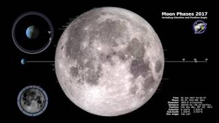 Moon Phases In 2017  Northern Hemisphere TimeLapse Video [upl. by Ardnad]