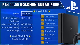 PS4 1100 Jailbreak GoldHEN Sneak Peek [upl. by Dulce42]