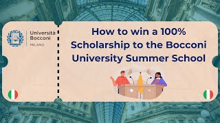 How to win a 100 Scholarship to the Bocconi University Summer School [upl. by Nipahc120]